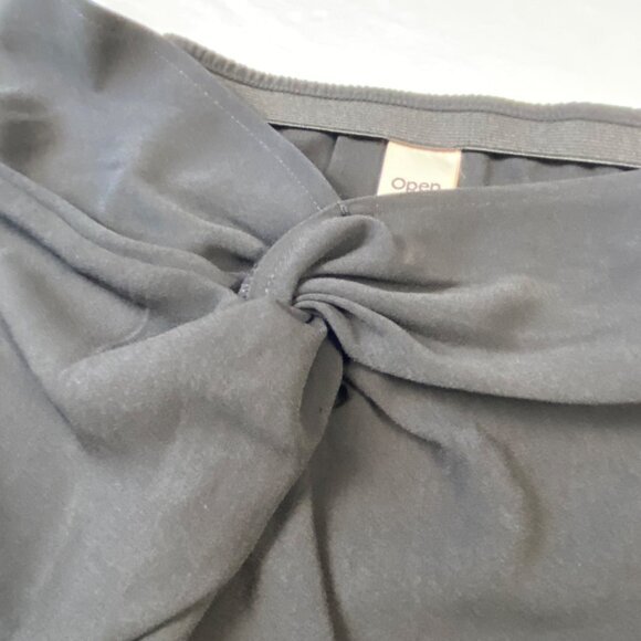Open Edit Black Midi Skirt Size MEDIUM With Knot Detail & Side Zip Closure NWT - Picture 5 of 13
